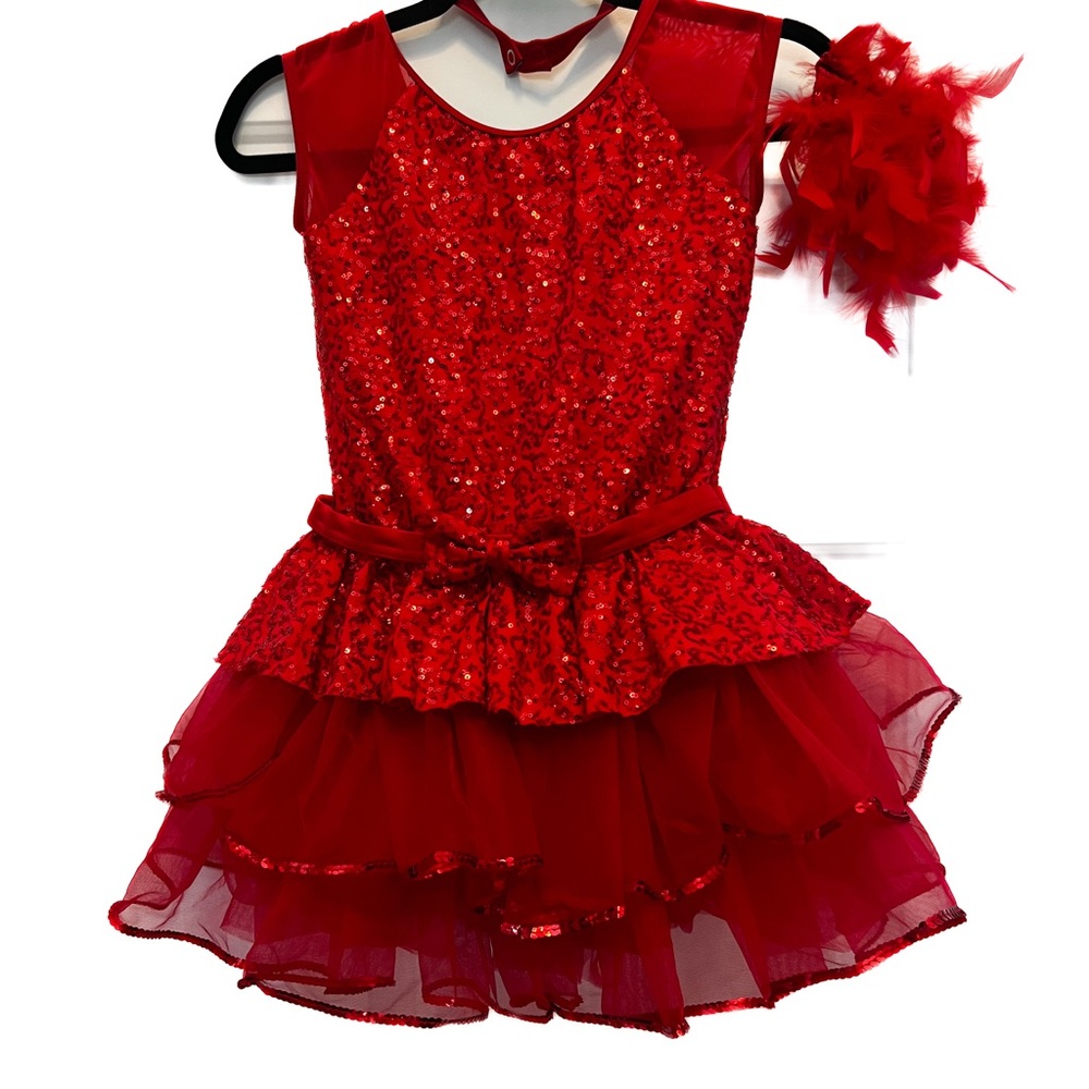 Weissman sequin and tulle dance costume. Size Child Large